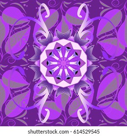Seamless pattern with Mandalas. Vector ornaments, background. Seamless pattern with abstract ornament.