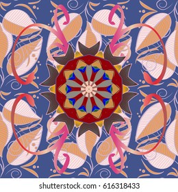 Seamless pattern with Mandalas. Vector ornaments, background. Seamless pattern with abstract ornament.