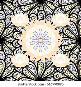 Seamless pattern with Mandalas. Vector ornaments, background. Seamless pattern with abstract ornament.