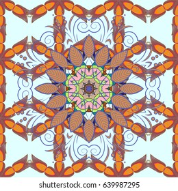 Seamless pattern with Mandalas. Vector ornaments, background. Seamless pattern with abstract ornament.