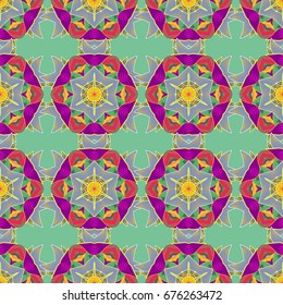 Seamless pattern with Mandalas. Vector ornaments, background. Seamless pattern with abstract ornament.