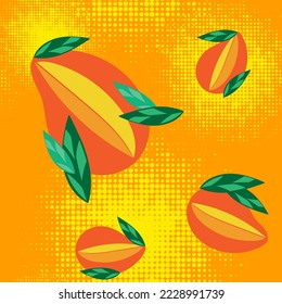 nahtloses Muster von Mango-Früchten im Stil der Popkunst
