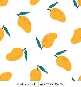 Seamless pattern with mango fruits