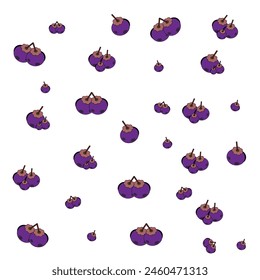Seamless pattern of Mangosteen fruit isolated on white background. Tablecloth and wrapped paper gift design concept. Surface template of ceramic floor. 
