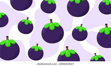 seamless pattern mangosteen fruit theme, vector file.
