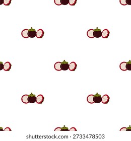 seamless pattern with mangosteen, whole and slice