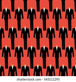 seamless pattern mannequin in a black suit and white shirt and tie on,for clothing texture on the background