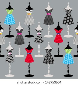 Seamless pattern with mannequins / Seamless background with bodyfrom