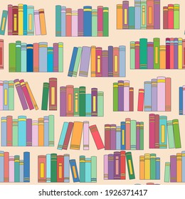 Seamless pattern with many books on a bookshelf Printable To Read List, Book Tracker, Bullet Journal Planner Insert, Printable Reading List, Book List Printable vector illustration