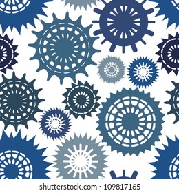 Seamless pattern with many cogwheels