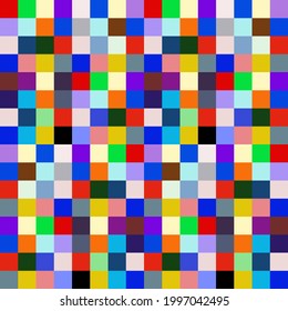 Seamless pattern of many colorful square for cloth, background, wrapping paper.vector of colorful background.