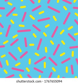 Seamless pattern with many decorative sprinkles. Vector background made with gradient meshes. Background design for banner, poster, flyer, card, postcard, cover, brochure.