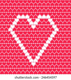 Seamless pattern with many hearts  for valentines day. Vector illustration