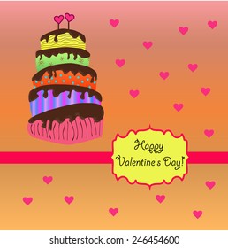 Seamless pattern with many hearts  for valentines day. Vector illustration