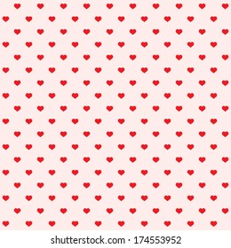 Seamless pattern of many little hearts as polka dots