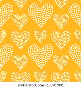 Seamless pattern of many little hearts in the shape of hearts