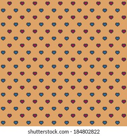 Seamless pattern of many little hearts as polka dots