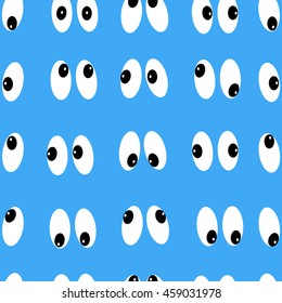 seamless pattern of many pairs of eyes. Vector illustration.