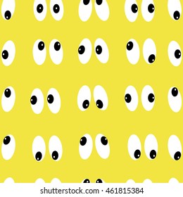 seamless pattern of many pairs of eyes. Vector illustration.