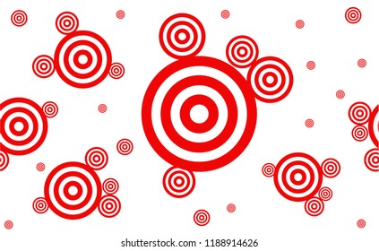 Seamless pattern of many red circles of different sizes, abstract background
