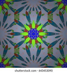 Seamless pattern with many small blue flowers. Seamless floral pattern. Vector abstract floral background.