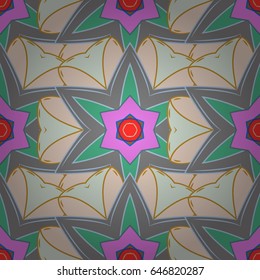 Seamless pattern with many small blue and pink flowers. Seamless floral pattern. Vector abstract floral background.