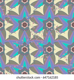 Seamless pattern with many small blue flowers. Seamless floral pattern. Vector abstract floral background.