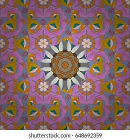 Seamless pattern with many small colorfil flowers. Seamless floral pattern. Vector abstract floral background.