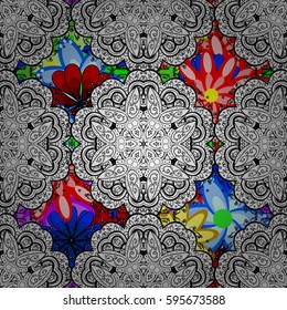 Seamless pattern with many small flowers. Seamless floral pattern. Vector abstract floral background.