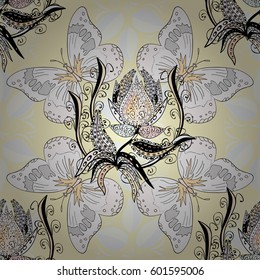 Seamless pattern with many small flowers. Seamless floral pattern. Vector abstract floral background.