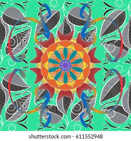 Seamless pattern with many small flowers. Seamless floral pattern. Vector abstract floral background.