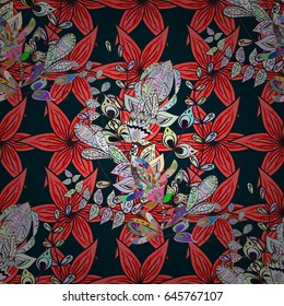 Seamless pattern with many small flowers. Seamless floral pattern. Vector abstract floral background.
