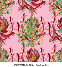 Seamless pattern with many small flowers. Seamless floral pattern. Vector abstract floral background.