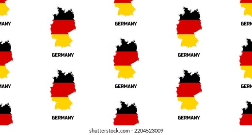 Mapa de patrón sin inconvenientes del país de Alemania en los colores de la bandera de Alemania . Con la descripción del nombre del país "Alemania".


