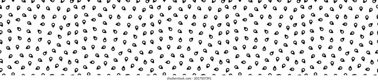 Seamless pattern with map pin icons and white background