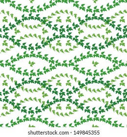 Seamless pattern, maple green leaves, isolated on white background. Vector