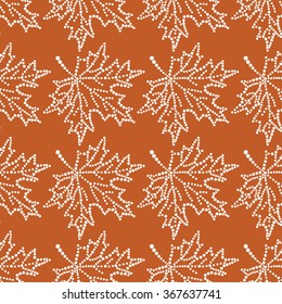 seamless pattern maple leaf. Maple leaf circle-Vector illustration