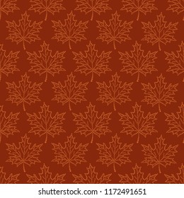 seamless pattern maple leaf dots. Maple leaf circles-Vector illustration.