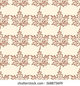 seamless pattern maple leaf dots. Maple leaf circles-Vector illustration