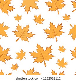 Seamless pattern of the maple leaf is yellow.Autumn pattern