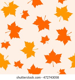 Seamless pattern with maple leafs