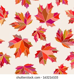 Seamless Pattern Of Maple Leaves