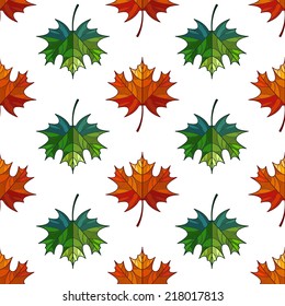 Seamless pattern with maple leaves