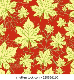 Seamless pattern with maple leaves
