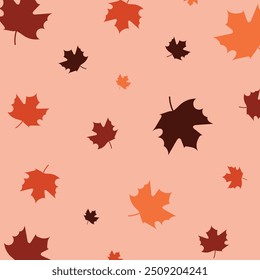 Seamless pattern of maple leaves. Autumn concept. Vector Illustration