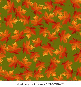 Seamless pattern. Maple leaves. Camouflage. Editable.