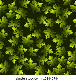Seamless pattern. Maple leaves. Camouflage. Editable.