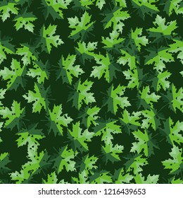 Seamless pattern. Maple leaves. Camouflage. Editable.