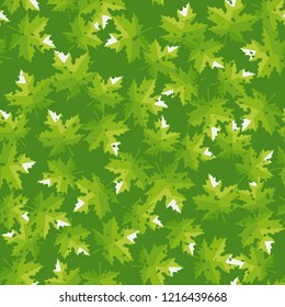 Seamless pattern. Maple leaves. Camouflage. Editable.