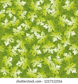 Seamless pattern. Maple leaves. Camouflage. Parquet background. Editable.